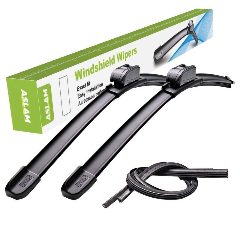 ASLAM Windshield Wipers,ASLAM Type-G 22"+20" Wiper Blades:All-Season Blade for Original Equipment Replacement and Refills Replaceable,Double Service Life(set of 2) - Image 1